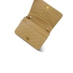 Light Beige Lambskin Quilted Full Flap Bag Gold Hardware - Image 14
