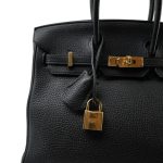 Birkin 25 Noir Veau Togo Gold Plated T Stamp - Image 2
