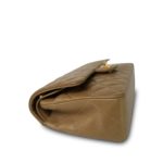 Dark Beige Lambskin Quilted Classic Flap Medium Gold Hardware - Image 9