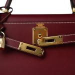 Kelly 28 Rouge H Chamonix White Stitching Gold Plated E Square Stamp - Image 6