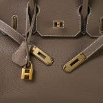 Birkin 30 Etoupe Togo Gold Plated Y Stamp - Image 15
