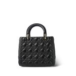 Black Lambskin Cannage Lady Dior Medium - Image 9