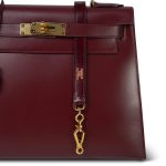 Kelly 28 Box Calfskin Rouge H Gold Plated R Circle Stamp - Image 4