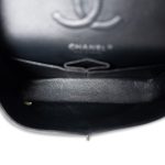 18C Charcoal Glittery Caviar Quilted Classic Flap Small - Image 13