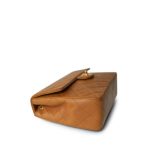 Vintage Caramel/Dark Brown Lambskin Quilted Square Flap Gold Hardware Mini - Image 5