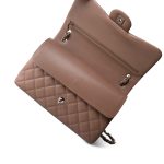 17B Dark Beige Caviar Quilted Classic Flap Jumbo Silver Hardware - Image 11