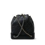 Black Aged Calfskin Quilted Gabrielle Backpack Small Mixed Hardware - Image 14
