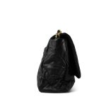 20S Black Goatskin Quilted Maxi 19 Flap Mixed Hardware - Image 4