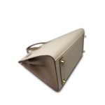 Birkin 25 Bi-Color Horseshoe (HSS) Craie/Etoupe Epsom Gold Plated Z Stamp - Image 10