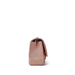 21S Metallic Rose Gold Grained Lambskin Quilted Mini Rectangular Flap LGHW - Image 7