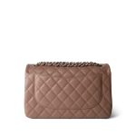 17B Dark Beige Caviar Quilted Classic Flap Jumbo Silver Hardware - Image 5
