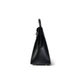 Kelly 32 Black Box Calfskin Gold Plated C Square Stamp - Image 11