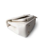 22B White Caviar Quilted Business Affinity Medium Flap Light Gold Hardware - Image 7