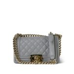 Grey Caviar Quilted Boy Bag Small LGHW - Image 3