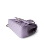 24P Lavender Lambskin Mini Top Handle Light Gold Hardware - Image 10