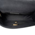 22P Small Black Denim Quilted Single Flap AGHW - Image 12