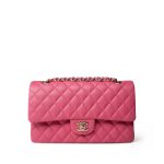 19C Pink Caviar Quilted Classic Flap Medium - Image 2