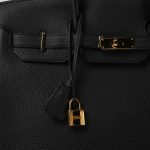 Birkin 35 Noir Veau Togo Gold Plated A Stamp - Image 5