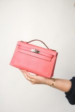 Kelly Pochette Rose Azalee Swift Palladium Plated Hardware A Stamp - Image 8