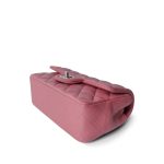 Pink/ Rose Nude Lambskin Quilted Mini Rectangular Flap Silver Hardware - Image 10