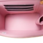 Pink Glazed Calfskin Quilted Small Vanity Case Gold Hardware - Image 18