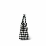 24A Black and White Houndstooth Tweed Quilted Nano Kelly Shopper Aged Gold Hardware - Image 4
