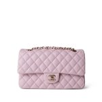 21S Light Pink Caviar Quilted Medium Classic Flap Light Gold Hardware