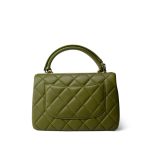 Dark Green Lambskin Quilted Trendy CC Small Light Gold Hardware - Image 6