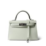 Mini Kelly Sellier Vert Fizz Epsom Palladium Plated B Stamp