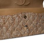 Bronze Gold Silver Tweed Quilted Beige Classic Flap Medium - Image 10