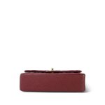 18C Dark Red Glittery Caviar Quilted Classic Flap Aged Gold Hardware - Image 5