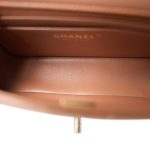 22S Caramel Lambskin Quilted Rectangular Flap Mini Light Gold Hardware - Image 11