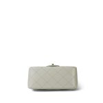 22C Grey Lambskin Quilted Mini Square Flap Light Gold Hardware - Image 4