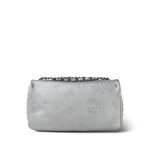 Silver Metallic Lambskin Chanel Symbol Embossed Rectangular Single Flap Ruthenium Hardware - Image 9