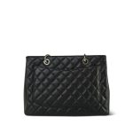 Black Caviar Quilted Grand Shopping Tote (GST) Silver Hardware - Image 8