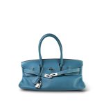 Shoulder Birkin 42 JPG Bleu Jean Clemence Palladium Plated [J] Stamp - Image 11