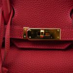 Birkin 30 Rouge Vif Veau Togo Gold Plated Y Stamp - Image 13