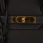 Birkin 30 Ebène Veau Togo Gold Plated X Stamp - Image 17