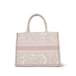 Dior Ecru and Pink Toile de Jouy Embroidery Book Tote Medium - Image 2