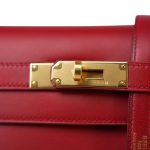 Kelly Sellier 28 Rouge Vif Box Calfskin Gold Plated C Square Stamp - Image 4