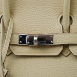 Birkin 25 Parchemin / Light Beige Togo Palladium Plated M Square Stamp - Image 13