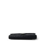 Black Caviar Quilted Long Flap Wallet Gold Hardware - Image 5