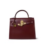 Kelly Sellier 28 Rouge H Box Calfskin Gold Plated L Circle Stamp - Image 2