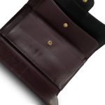 Black Caviar Quilted Long Flap Wallet Gold Hardware - Image 10