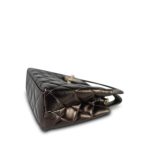 25A Metallic Brown Calfskin Quilted Nano Kelly Shopper Aged Gold Hardware - Image 9