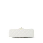 23K White Calfskin Quilted Crystal Top Handle Aged Gold Hardware - Image 19