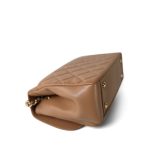 Beige Caviar Quilted Business Affinity Medium Flap Light Gold Hardware - Image 9