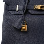 Birkin 30 Bleu Indigo Veau Togo Gold Plated X Stamp - Image 2