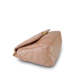 22B Pearly Beige Goatskin Quilted 19 Flap Small Mixed Hardware by - Image 7