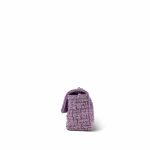 22P Purple Tweed Quilted Mini Rectangular Flap Light Gold Hardware - Image 7